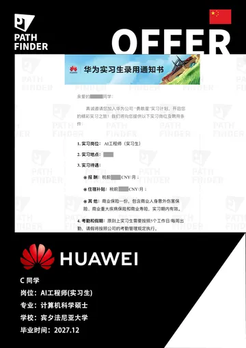 华为 · AI 工程师 · 实习，学员 Offer 原图