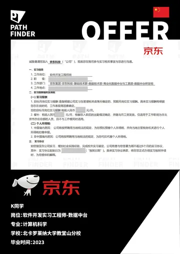 京东 · 软件开发实习工程师 · 数据中台，学员 Offer 原图